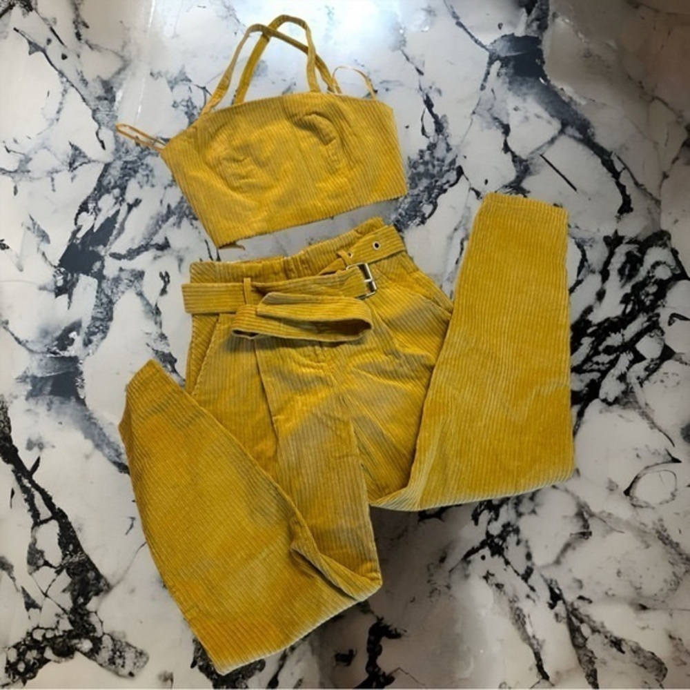 Honey Punch Mustard Corduroy Set